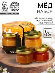Мёд «Медовое наслаждение», набор 3 шт. х 30 г