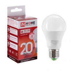 4206892 Лампа светодиодная IN HOME LED-A60-VC, Е27, 20 Вт, 230 В, 6500 К, 1800 Лм