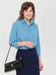 538178 PRIZ Блузка серо-голубой