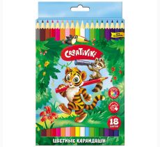 Набор цветных карандашей 18 цветов шестигранные