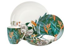 Сервиз обеденный, 4 перс, 16 пр, фарфор P, зеленый, Стрелиция, Night Garden Foliage, 60484