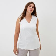 Майка шелковая женская MIST plus-size, размер 52, молочная