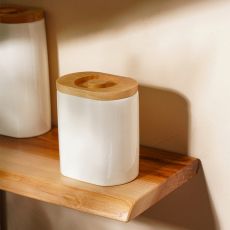 Банка для сыпучих продуктов SL Home «Тренто», 620 мл, 7,7×12,5 см, фарфор, белая