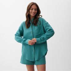 Рубашка женская оверсайз MIST Muslin, размер М, бирюзовый