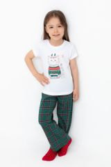 CROCKID Пижама К 1640 белая лилия, шотландская клетка