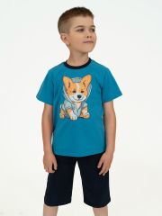 534649 Утёнок Костюм бирюза/т.синий/ корги