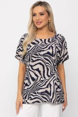 538659 LT Collection Блуза Синий/бежевый