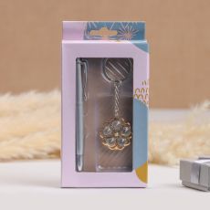 АКЦИЯ! 3 по цене 2! Набор подарочный 2 в 1, ручка, брелок цветок со стразами