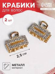 10454842 Крабик для волос «Флоранс», набор 2 шт., 2.5 см, золото