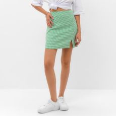 Юбка с разрезом мини женская MIST: Classic Collection, размер 48, зелёная, белая