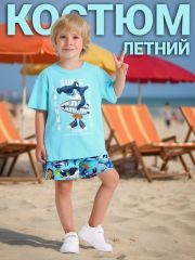 546600 Апрель Комплект светлая бирюза+морские обитатели на ментоле / Акула-молот