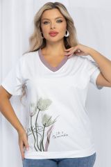 525147 LT Collection Блуза бело-лиловый