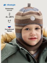 550606 NIKASTYLE Балаклава кофе/серо-голубой