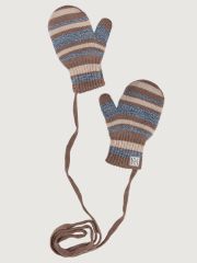 550501 NIKASTYLE Варежки кофе/серо-голубой