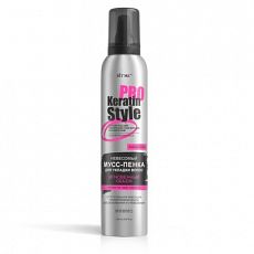 028584 Витекс Keratin PRO Style. Невесомая мусс-пенка для укладки волос МГНОВЕННЫЙ ОБЪЁМ суперсильная фиксация, 200 мл