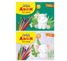 Альбом д/рис. 40 л. А4 скреп. Каляка-Маляка целлюлозн. карт., ВД-лак, офс. раскраска на обороте