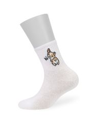 Omsa Носки OMSA kids Calzino 21P73 с рисунком на резинке (Корги) Bianco (Белый)