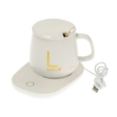 УЦЕНКА Кружка с подогревом LSK-1501, от USB, 16 Вт, белая 9923760