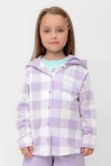 CROCKID Рубашка КР 302698-1 пастельно-лиловый, клетка виши