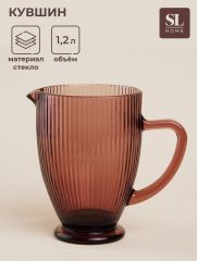 Кувшин SL Home «Модерн», 1.2 л, 19.5×13×18.5 см, стекло, розовый