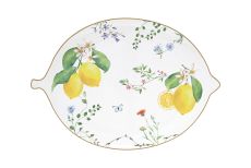 Блюдо, 25х18 см, фарфор P, овальное, белое, Цветы и лимоны, Fleurs et Citrons, 63253