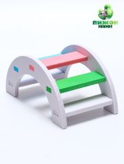 Лесенка для грызунов с цветными ступеньками, белый