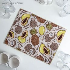 4717997 Салфетка для сушки посуды Доляна «Фрукты», 30×40 см, микрофибра