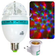 Вращающаяся LED диско лампа для вечеринок + переходник в розетку