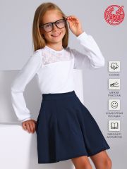 552152 Апрель Лонгслив белый+цветы и ромбы белый