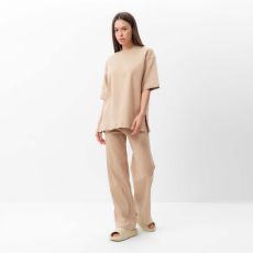 Костюм женский (футболка и брюки) MIST, размер 40-42, бежевый