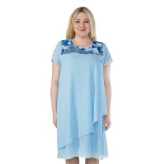 Платье, шифоновое, голубой