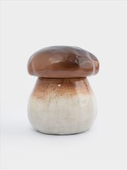 Емкость для хранения, 14x16 см, 780 мл, керамика, молочно-коричневая, Гриб, Autumn forest