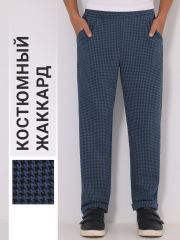 461689 Апрель Брюки гусиная лапка черный+ярко-синий