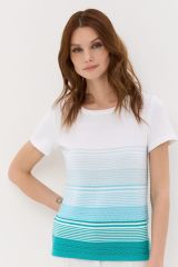 9241-94052-798/13391/56666/7050 Джемпер NEWVAY Белый/капри/тиффани/голубой жемчуг