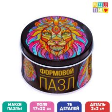 Фигурный пазл в металлической коробке «Сказочный лев», 76 деталей 7860022