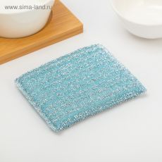 3972657 Губка для мытья посуды со стальной стружкой, 12×9×1.5 см, цвет МИКС