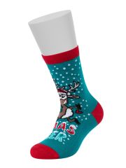 Omsa Носки OMSA kids Calzino 21N65 (Санта, Олень, Снеговик) Acqua (Голубой)