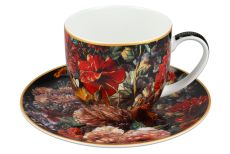 Пара чайная, 1 перс, 2 пр, 250 мл, фарфор F, черная, Маки, Baroque flowers, 62363