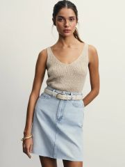 523831 ZARINA Юбка светлый индиго