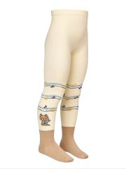 Omsa Колготки OMSA kids Collant 11P61-1 с имитацией носка и рисунком (котик) Beige (Бежевый)