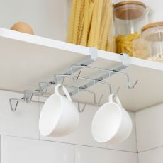 3282998 Держатель для кружек подвесной на 10 предметов Доляна, 27,5×14×6,5 см, цвет серебристый