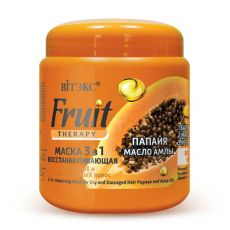 027658 Vitex FRUIT Therapy. Маска 3-в-1 ВОССТАНАВЛИВАЮЩАЯ для сухих и поврежденных волос «Папайя, масло амлы», 450мл