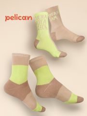 UEGL3312(2) PELICAN Носки Светло зеленый/песочный
