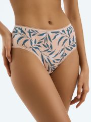 Minimi Трусы БMi_T Foglie 2221-03CE Slip Midi (листочки), CO Beige/Pianta (Бежевый)