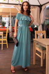 546450 LT Collection Платье бирюзовый/серый