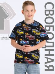 534054 Апрель Футболка машинки на черном