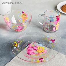 3034003 Набор My Little Pony, 3 предмета: кружка 250 мл, салатник 13 см, тарелка 19,5 см, в подарочной упаковке