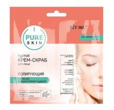 030565   Витэкс PURE SKIN. Густой КРЕМ-СКРАБ для лица ПОЛИРУЮЩИЙ с глиной и коралловой пудрой, саше 2х7 мл
