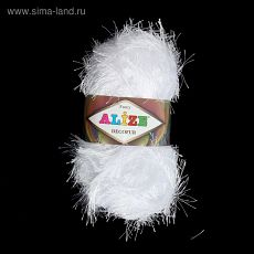 1251212 Пряжа "Decofur" 100% полиэстер 110м/100гр (55 белый)