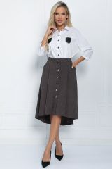 Ю11526 LT Collection Юбка серо-коричневый